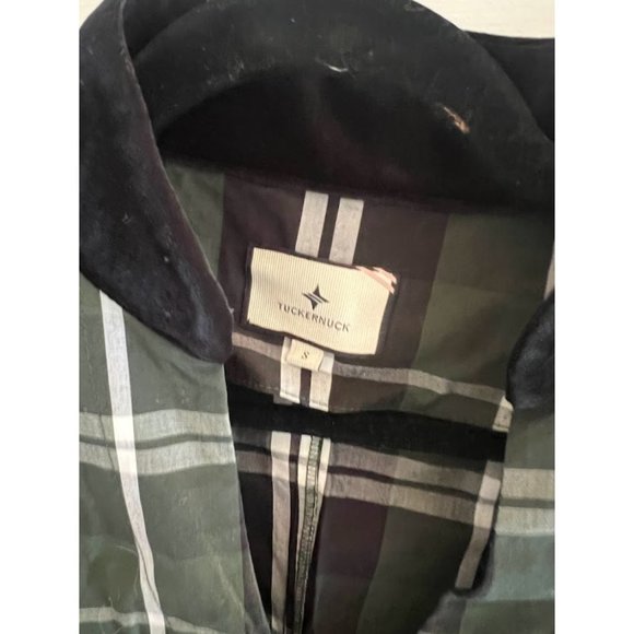 Tuckernuck Green Tartan Blouse Split Neck Ruffle Long Sleeve Top Size S - Picture 3 of 4